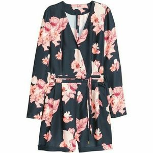 Floral Print V Neck Romper