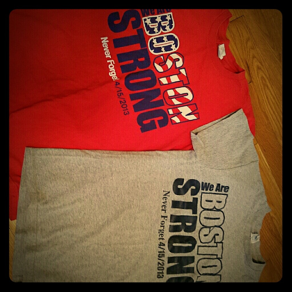 Two Boston Strong t-shirts
