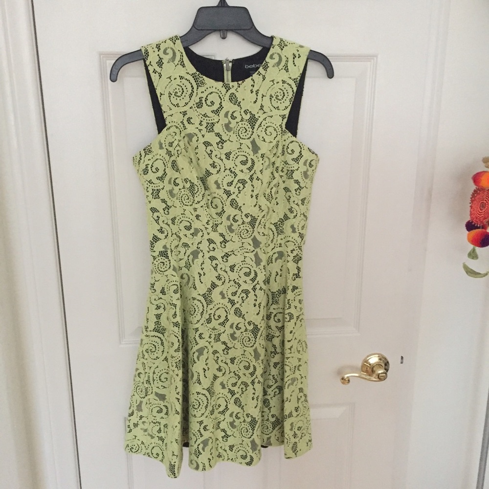 BeBe green lace dress