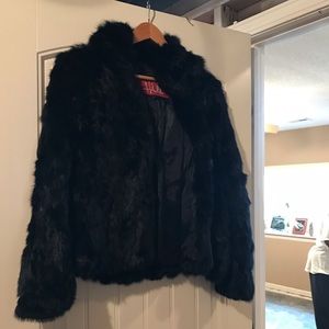 Genuine rabbit fur coat