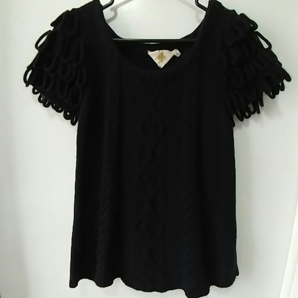 Anthropologie moth loop sweater xs black knit