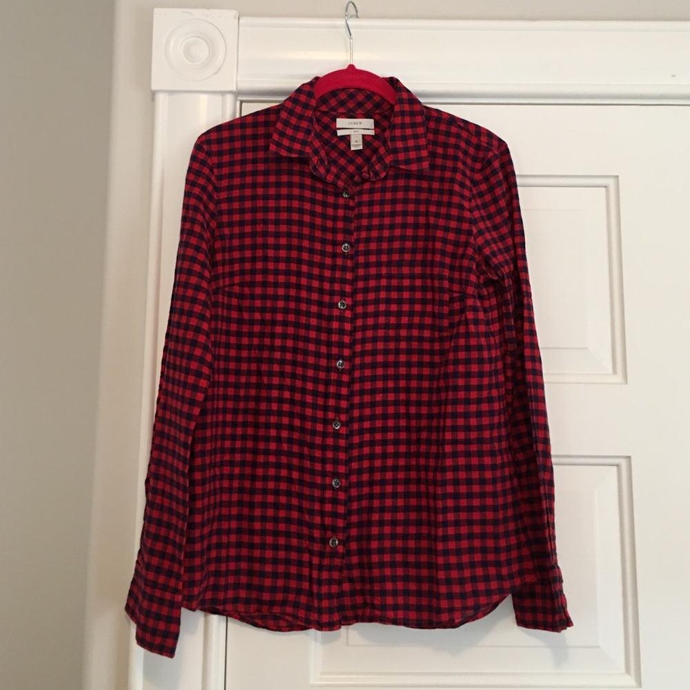 J. Crew LS checkered button down sz 4