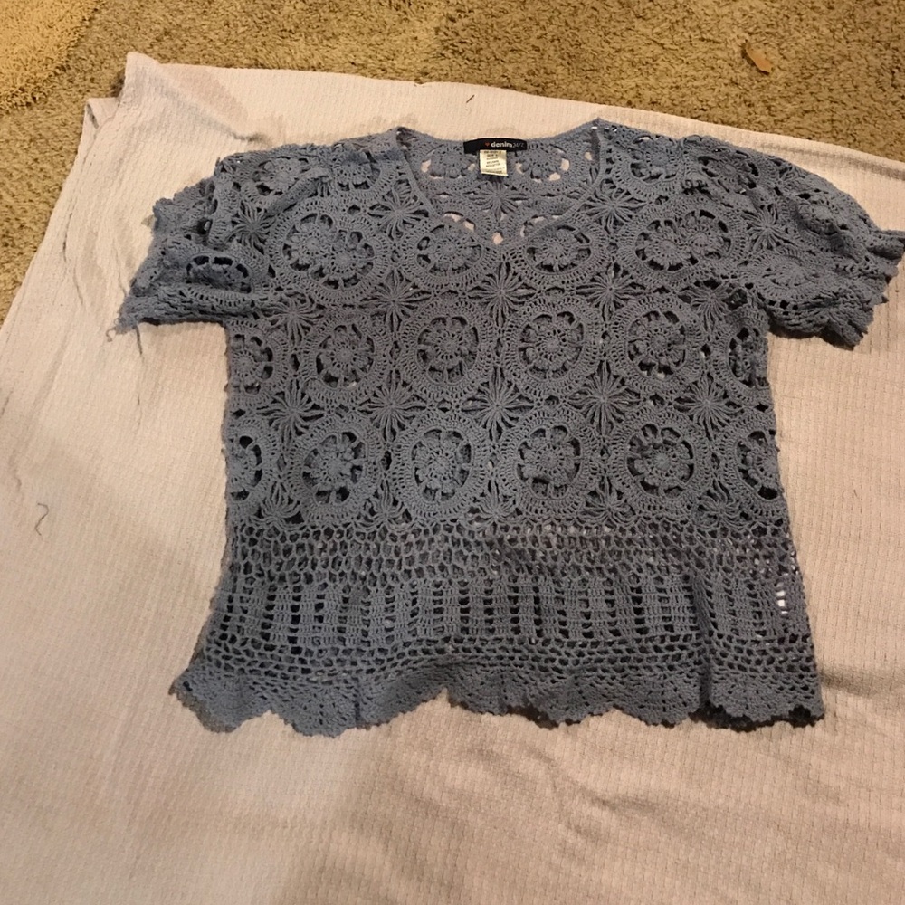 Lavender Crochet Shirt