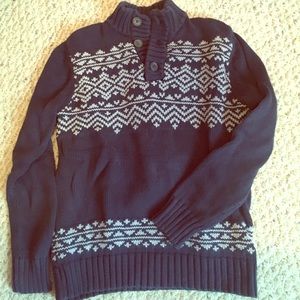 Blue and grey knit sweater