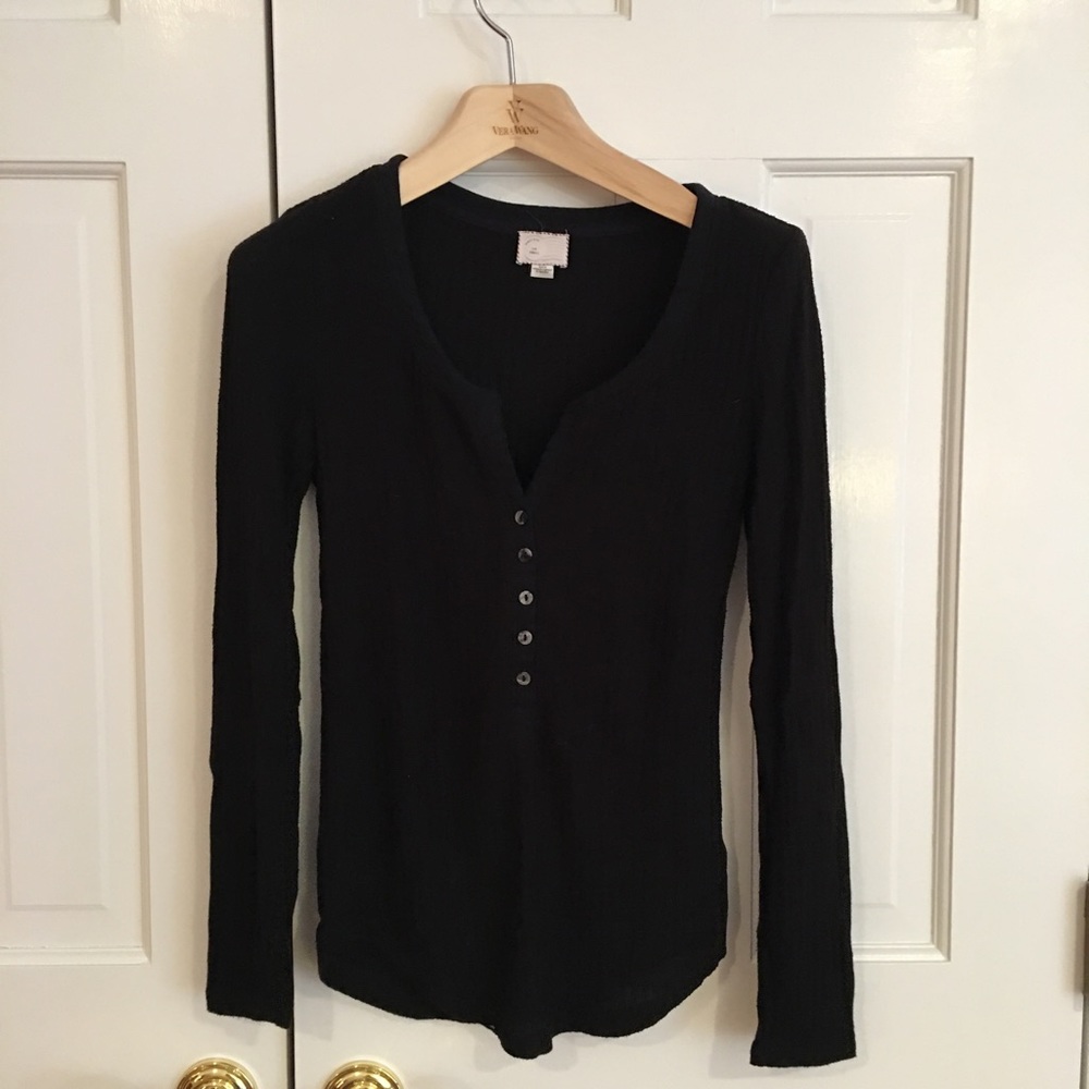 Anthropologie black V Neck shirt