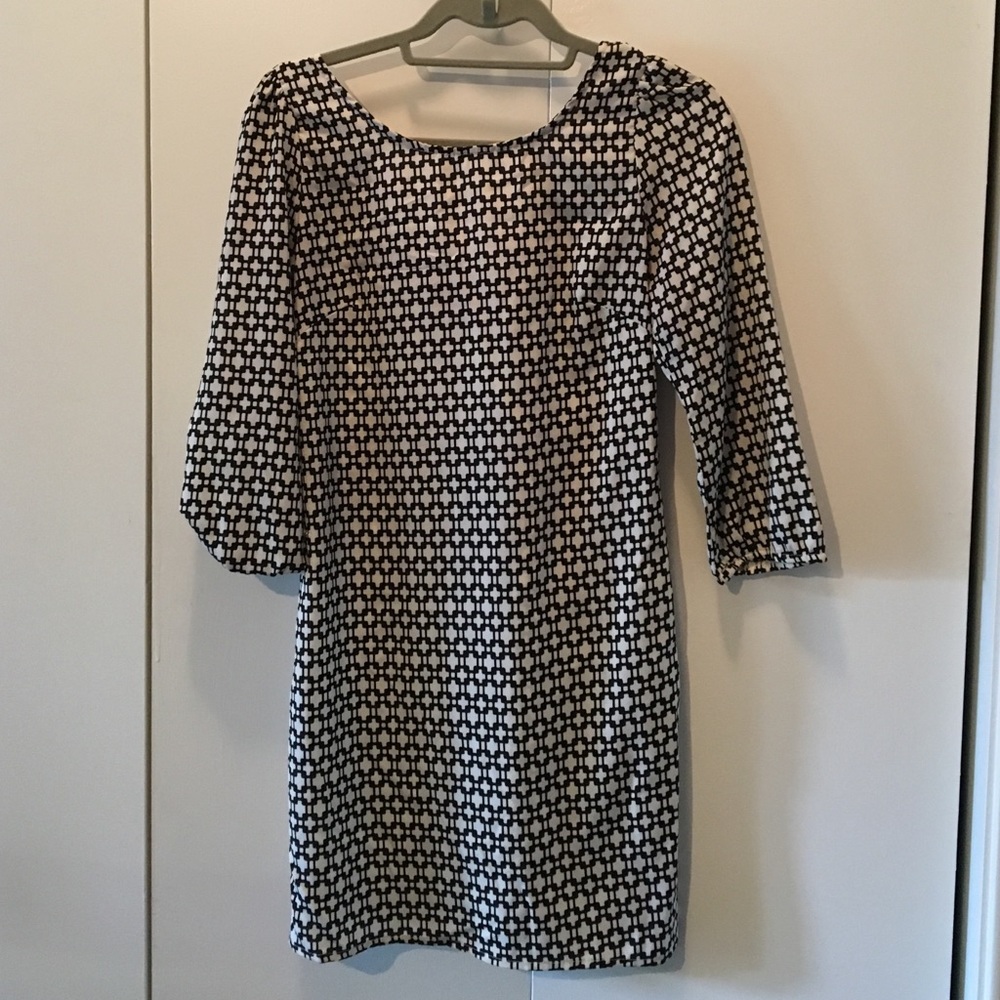 Black & White Geo Shift Dress