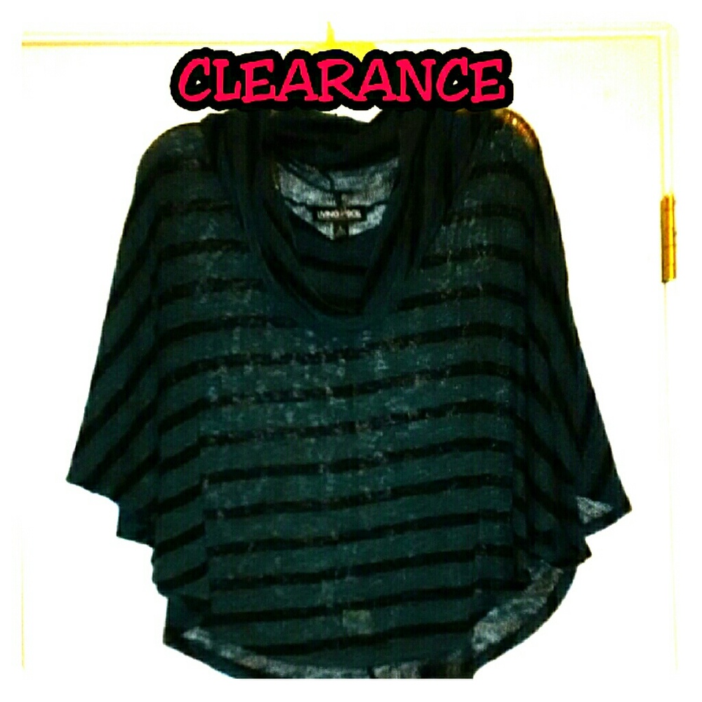 Previously loved Emerald green/ black knit poncho