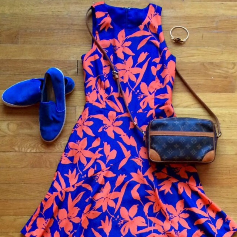 SOLD!! Size 00 orange/navy J. Crew dress!