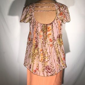 Free People floral tunic w/ strappy back detail