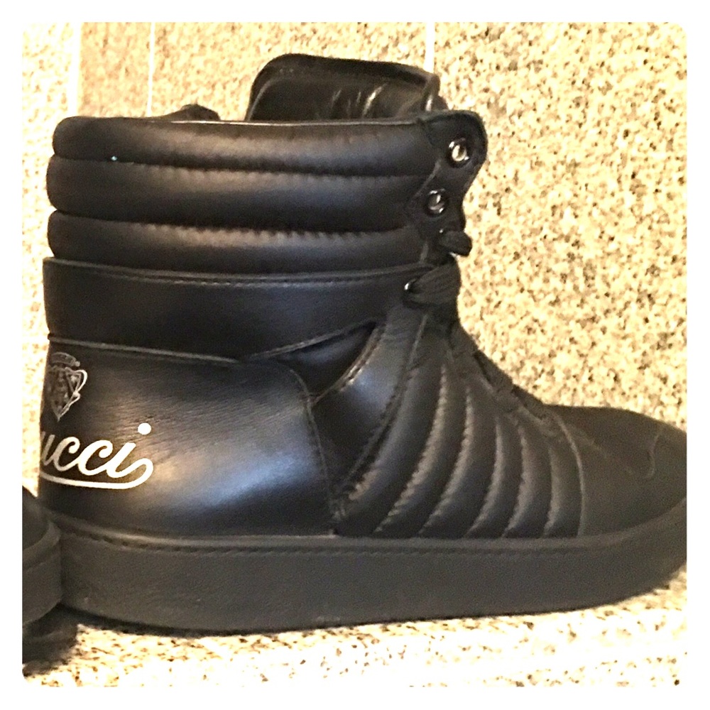Gucci high top shoes black size 10U.S