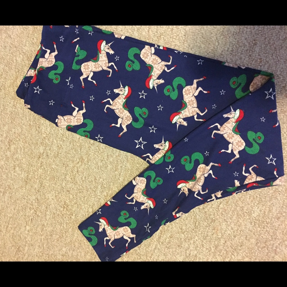 LuLaRoe TC unicorn Christmas leggings