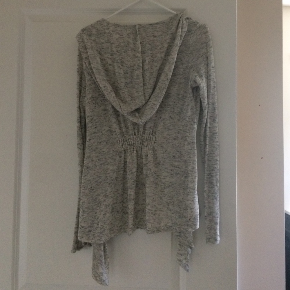 Grey hooded cardigan