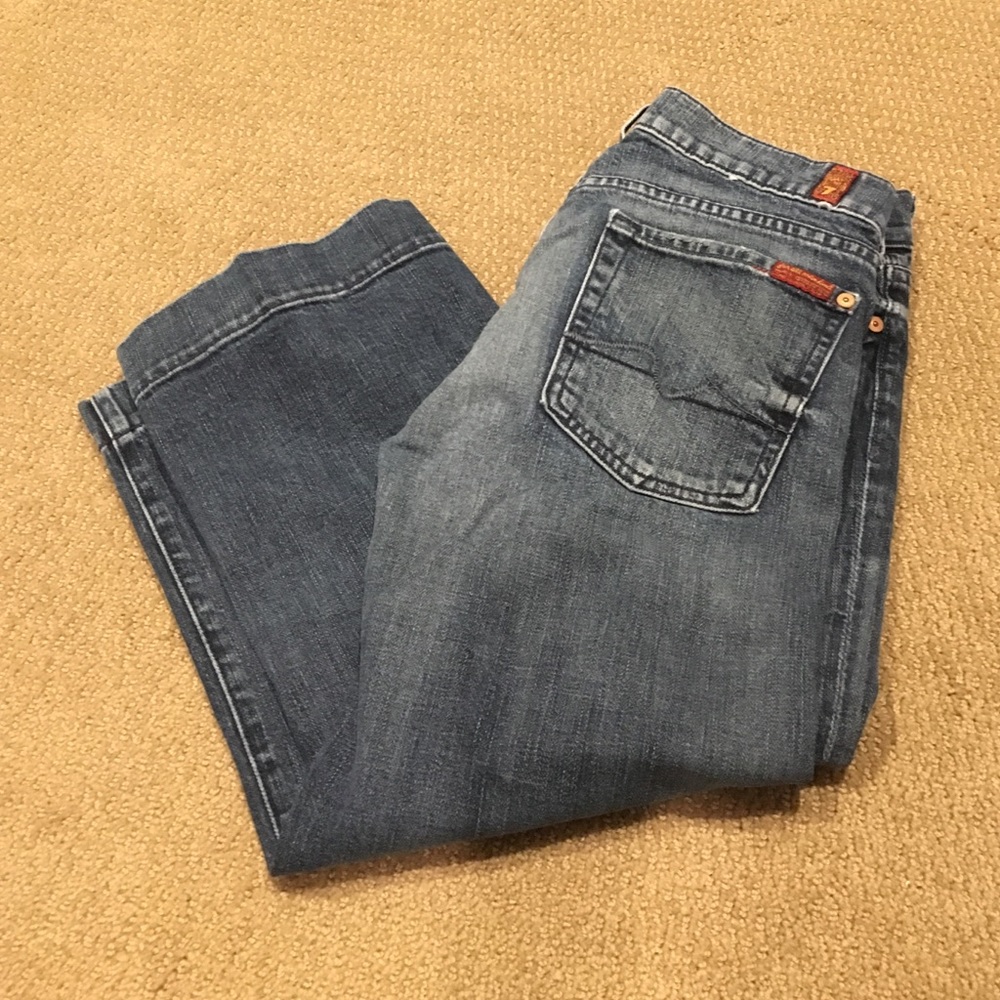 7 for all man kind dojo crop/capri dark blue