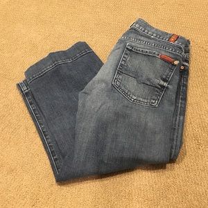 7 for all man kind dojo crop/capri dark blue