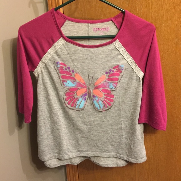 MUDD Butterfly Jersey - Girls Sz 12 - Picture 1 of 1