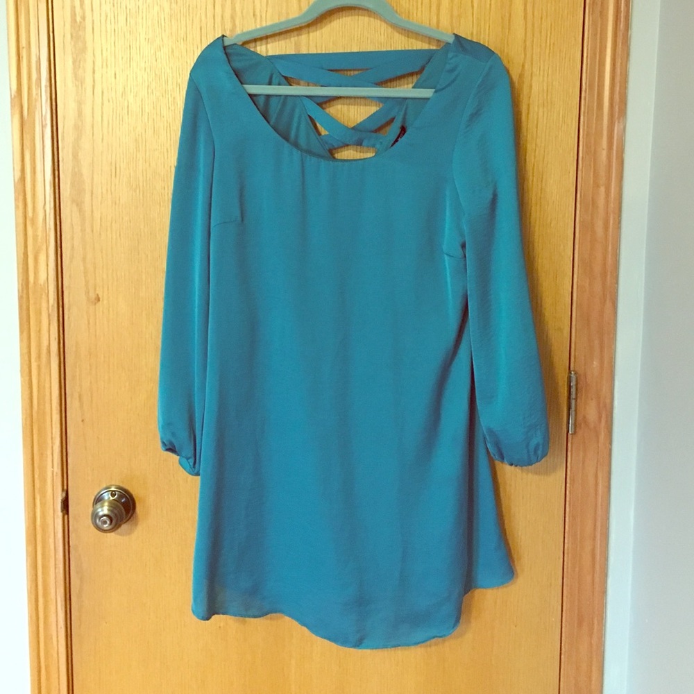 Teal colored dress