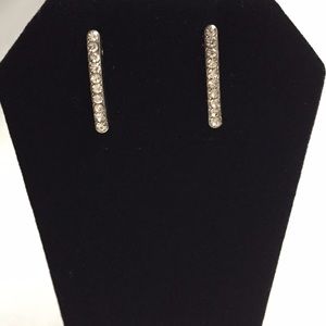 Delicate Bar Earrings with CZ stones NWT