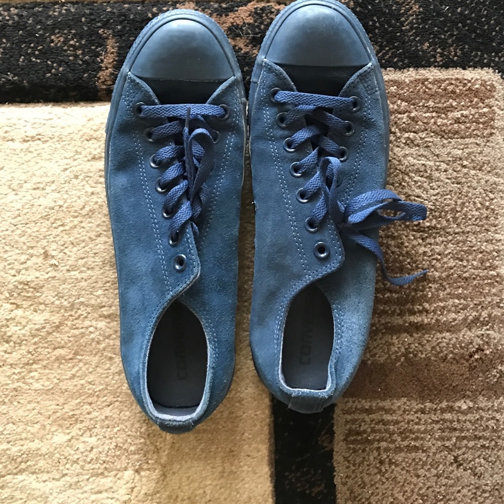 Blue suede converse.