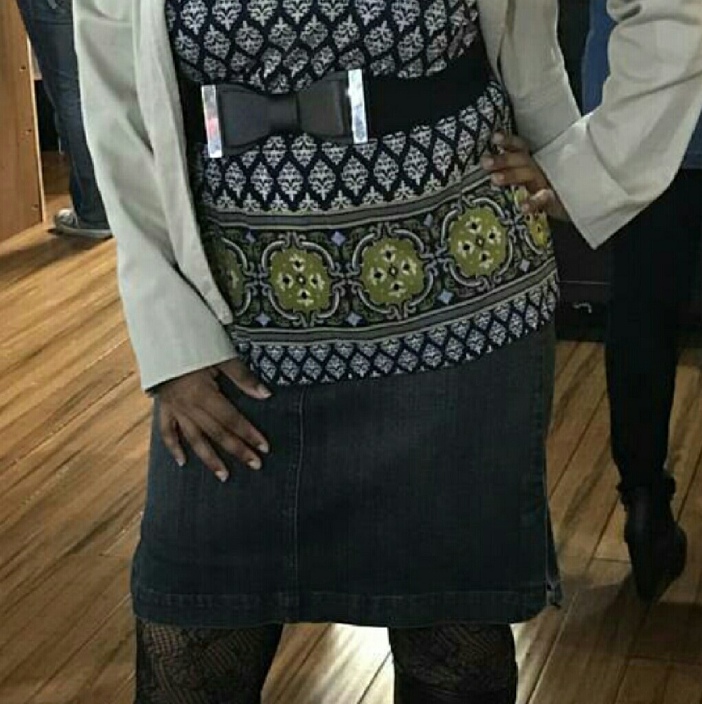 Talbots black denim skirt