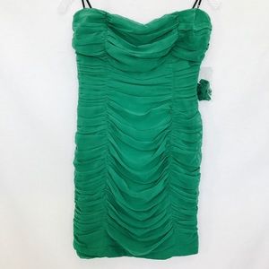 3/20 Forever21 Ruched Green Dress