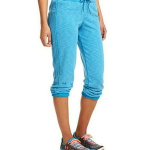 Under Armour Electric Blue Rollick Capri Sweats Lg