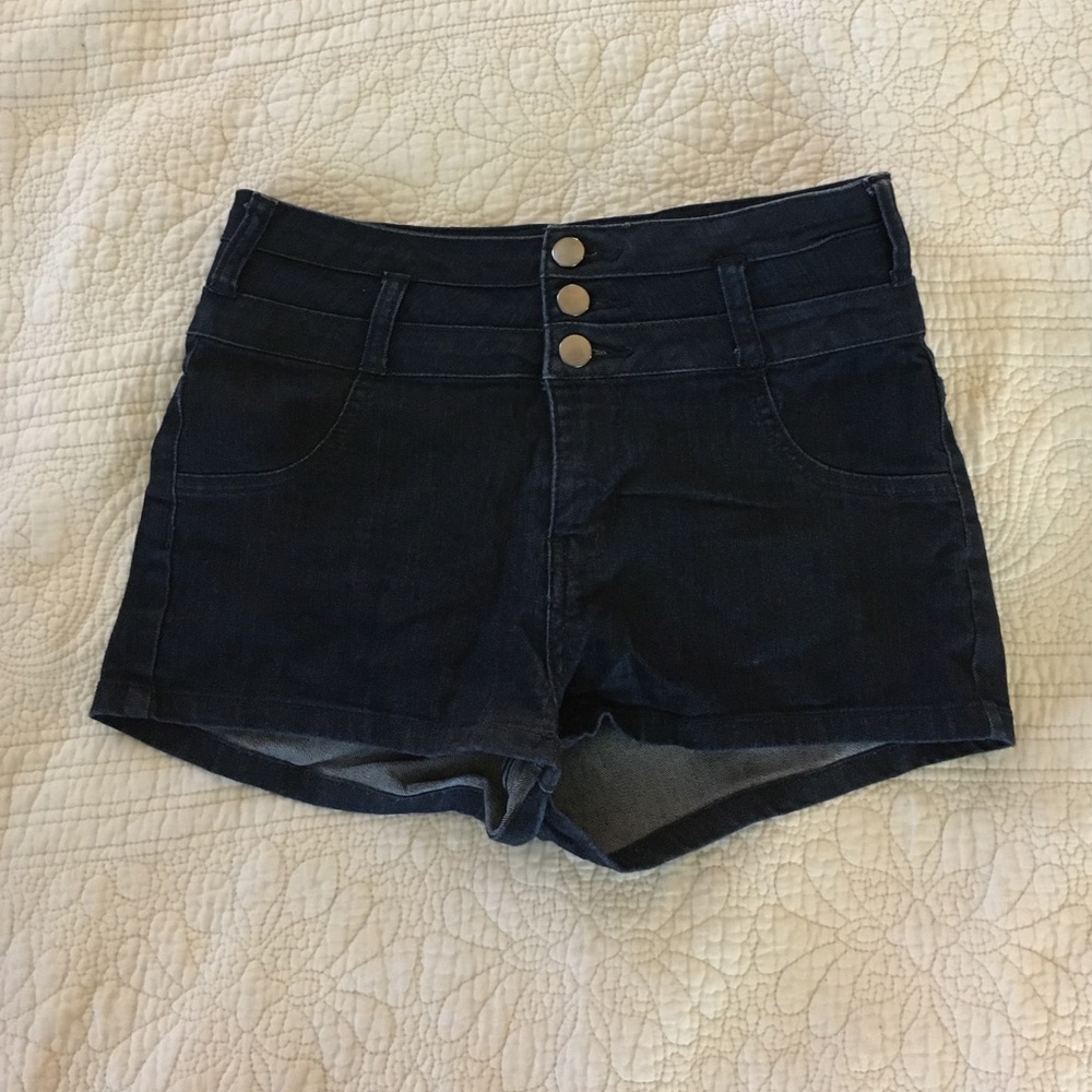 Denim stretch shorts