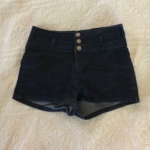Denim stretch shorts