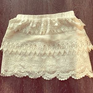 Cream lace skirt