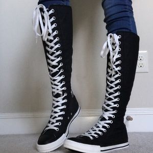 Black Knee High Converse