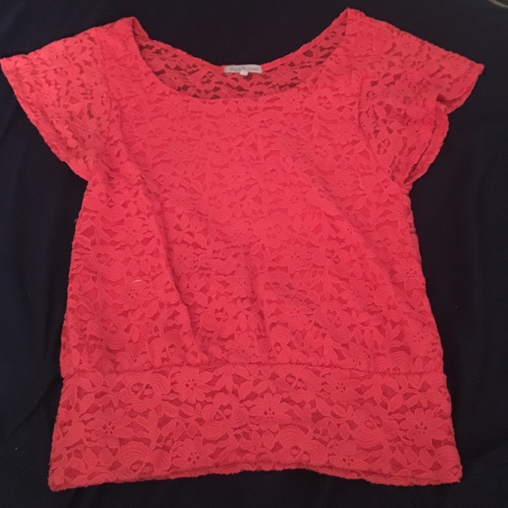 Coral lace shirt