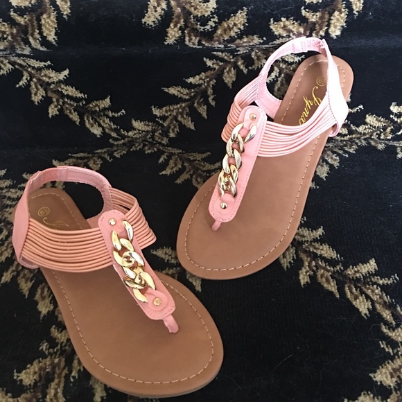 Woman's coral sandal with upper chain decor🏝 - Picture 2 of 4