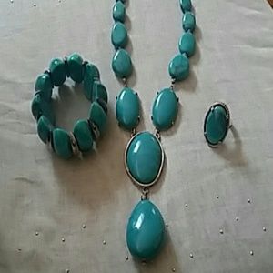 3pic Genuine Turquoise necklace set