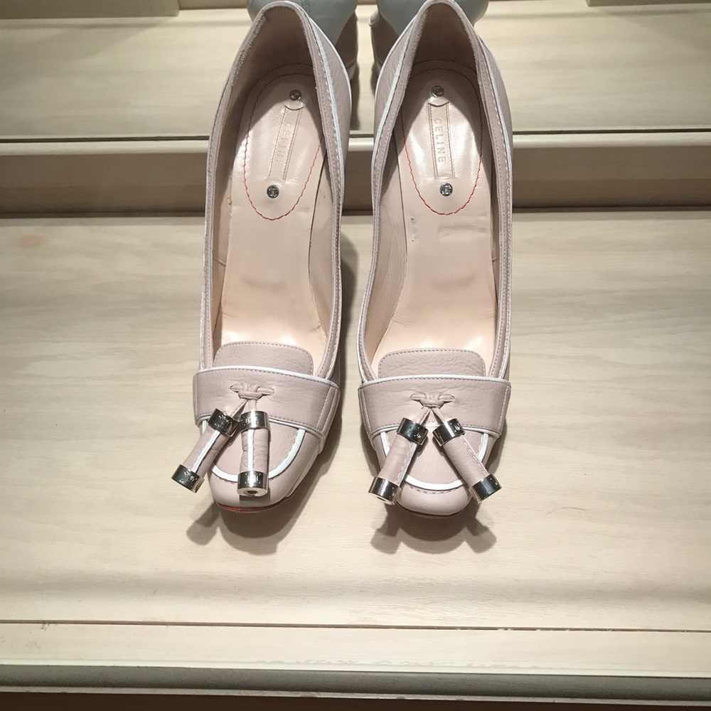 Celine calfskin platform pump