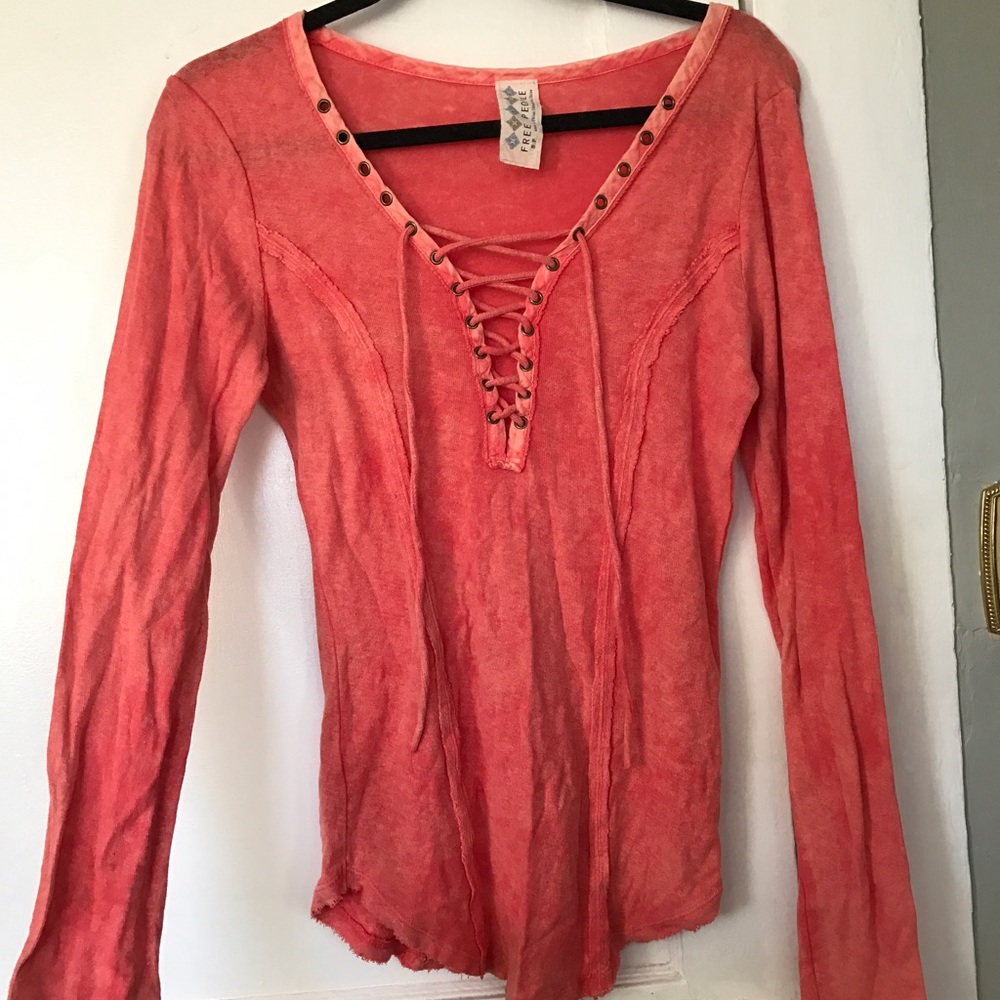 Trendy Free People LACE up front! Sz Small!