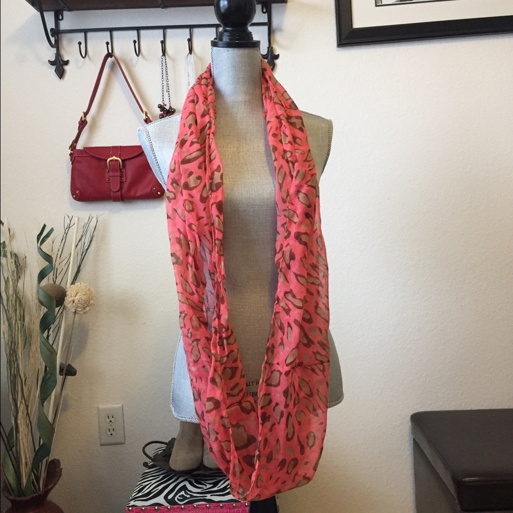 Beautiful Scarf infinity, orange pink color