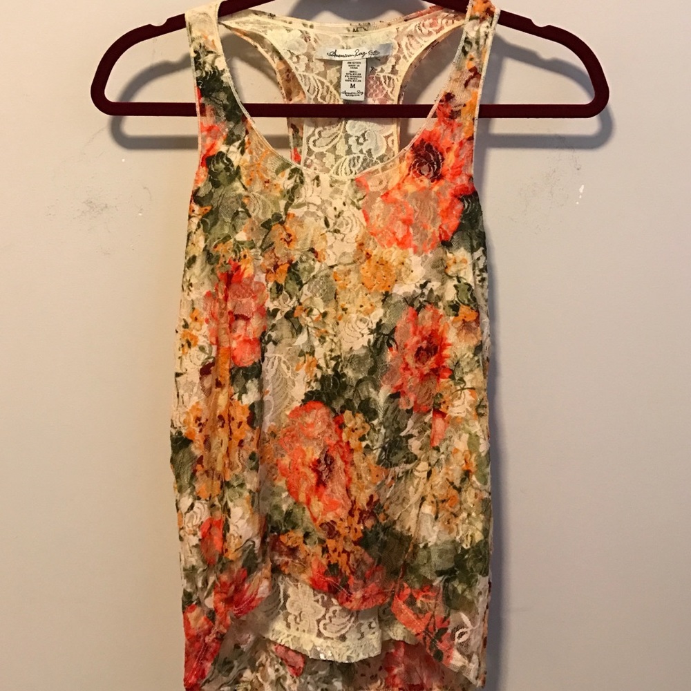 beautiful flowery, lace shirt!