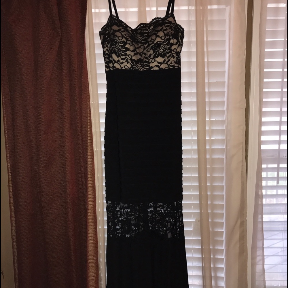 Black and lace prom dress.