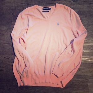 Men's pink polo sweater