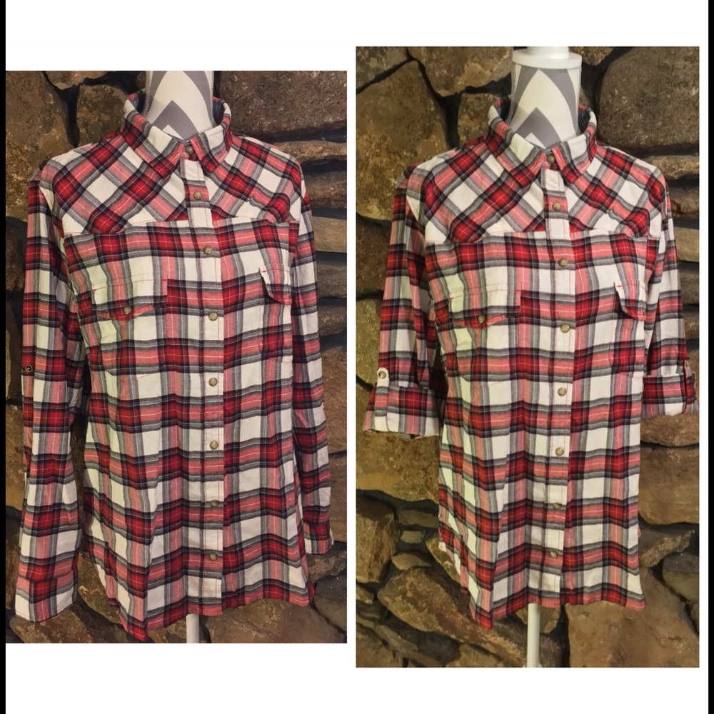 JACHS GIRLFRIEND BEA FLANNEL BUTTON UP