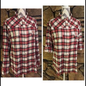 JACHS GIRLFRIEND BEA FLANNEL BUTTON UP