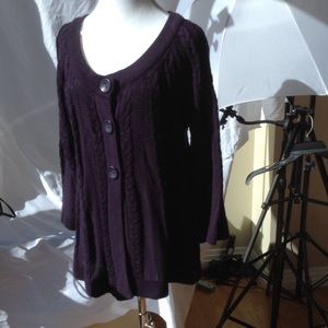 Deep Purple Cable Sweater
