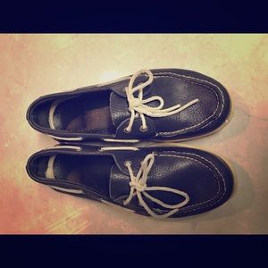 Men's Sperry Topsider blue leather boat shoes