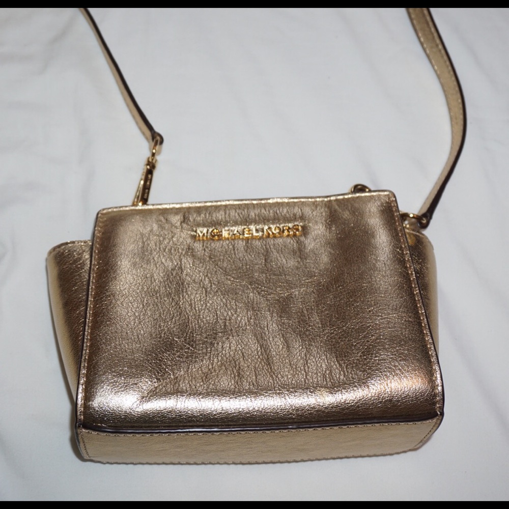 Gold Michael Kors Crossbody Bag