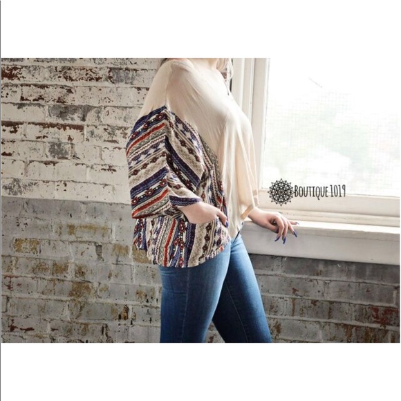 ❤️Ethnic contrast kimono top🏝🏝🏝 - Picture 2 of 3