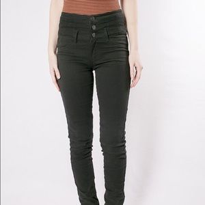 High as a Kite - High Waisted Button Skinnies