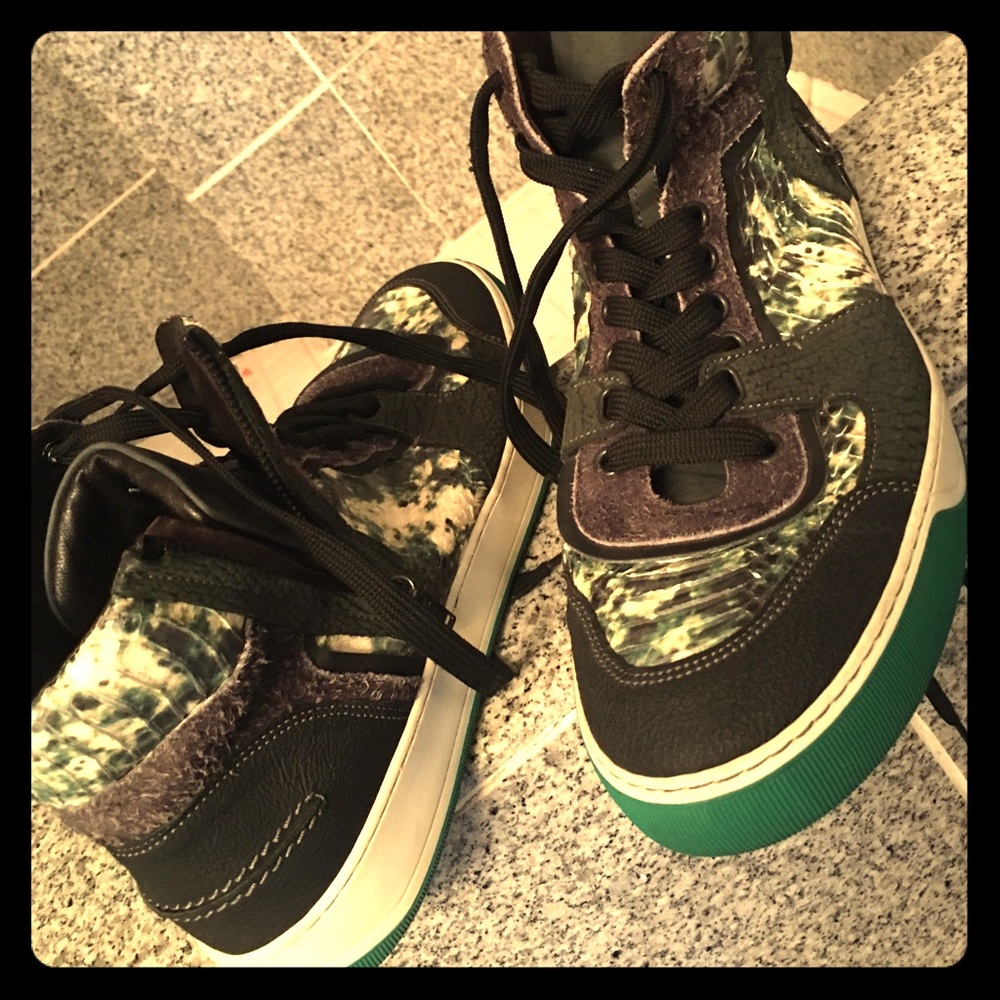 Lanvin CAMOUFLAGE high tops W/ carrying bag