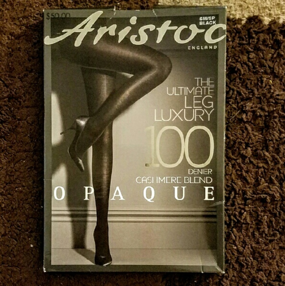 Aristoc Cashmere Blend Opaque Black Tights Small