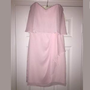 NWT strapless blush Badgley Mischka Dress 8