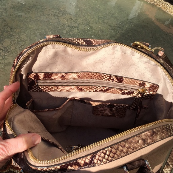 Michael Kors taupe/snakeskin purse - Picture 3 of 3
