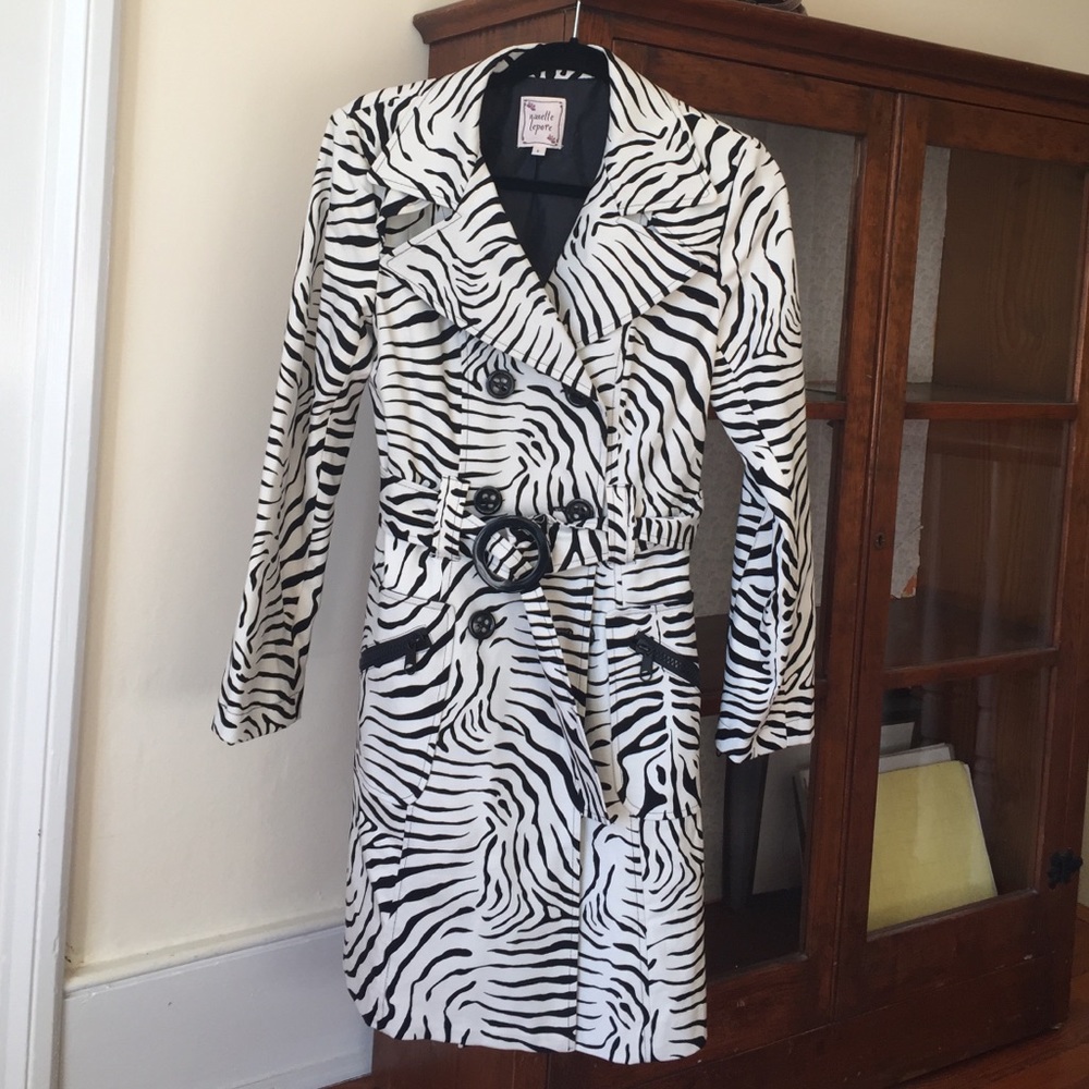 Nanette Lepore zebra trench coat!